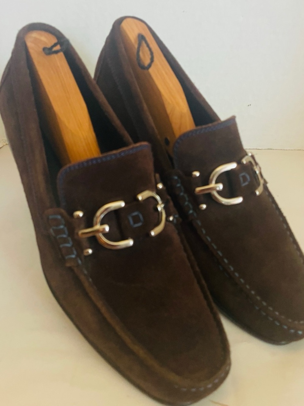 Donald J. Pliner Men's Dark Brown Suede Bit Loafers Size 10M - Picture 4 of 13